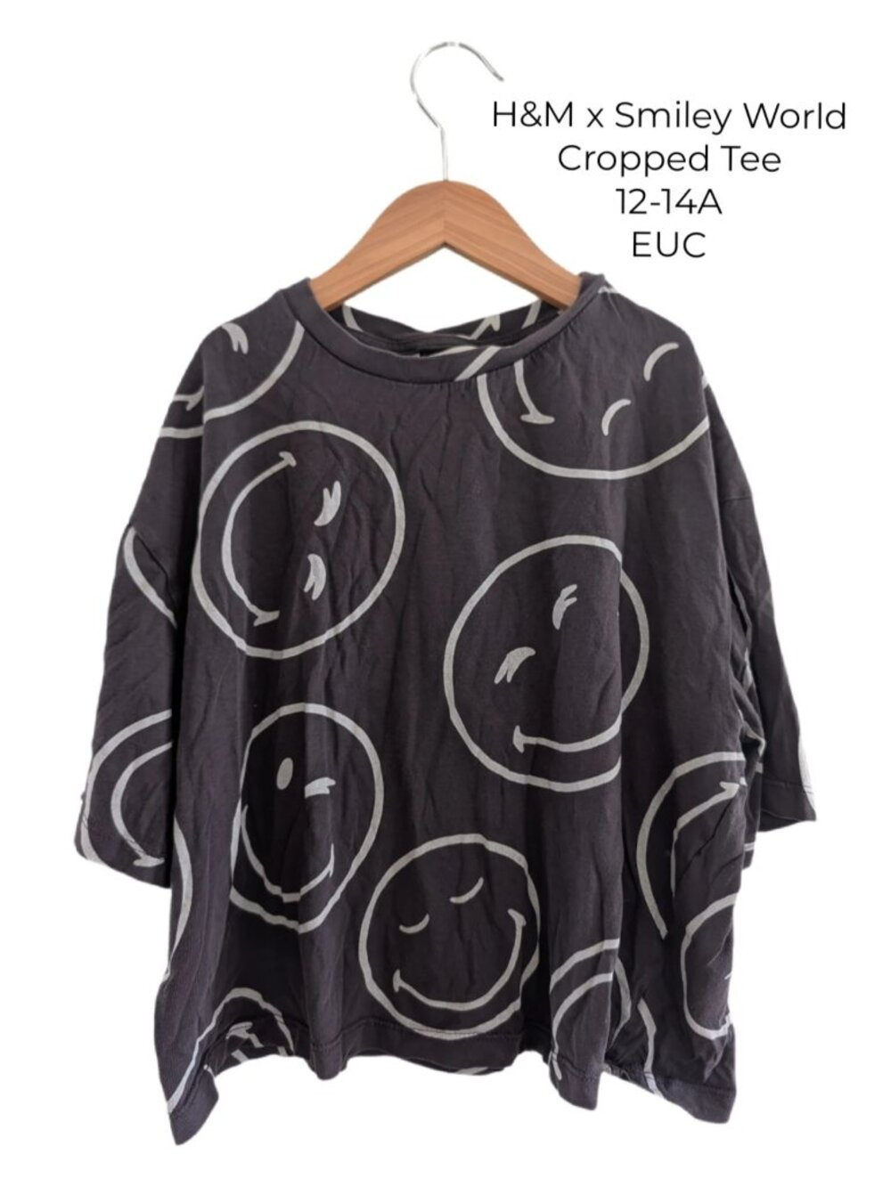 H&M x Smiley World Cropped Tee 12-14A